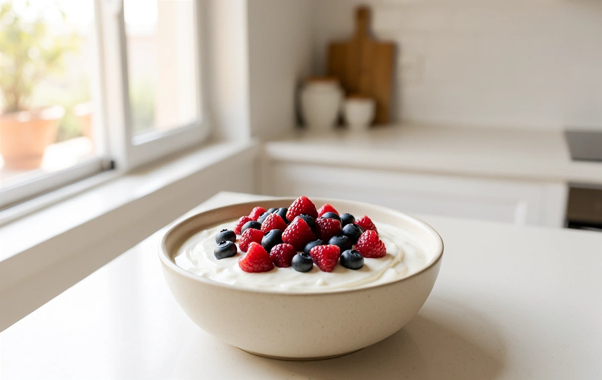 Desayuno ligero de yogur